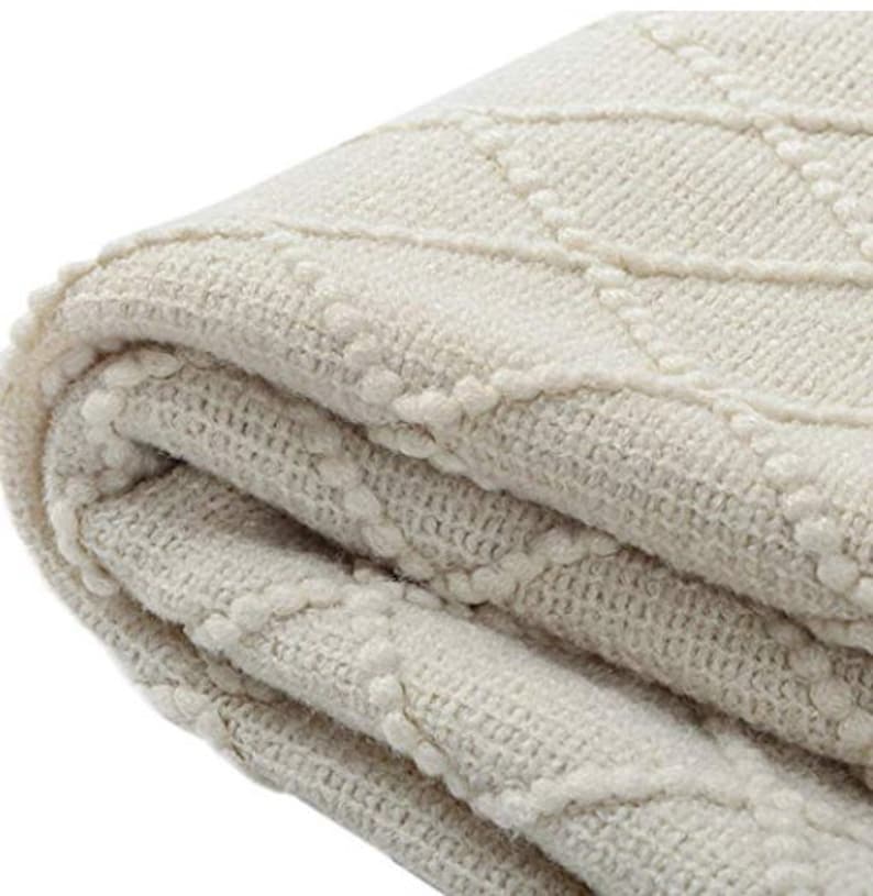 Neutral Throw Blanket 50 X 60 Etsy