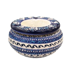 Ceramic Ashtray,Blue Ashtray,Ashtray with lid, white Ashtray,Turkish ceramics,handmade ashtray