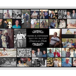 Funeral Memorial Photo Collage Funeral Display Funeral - Etsy