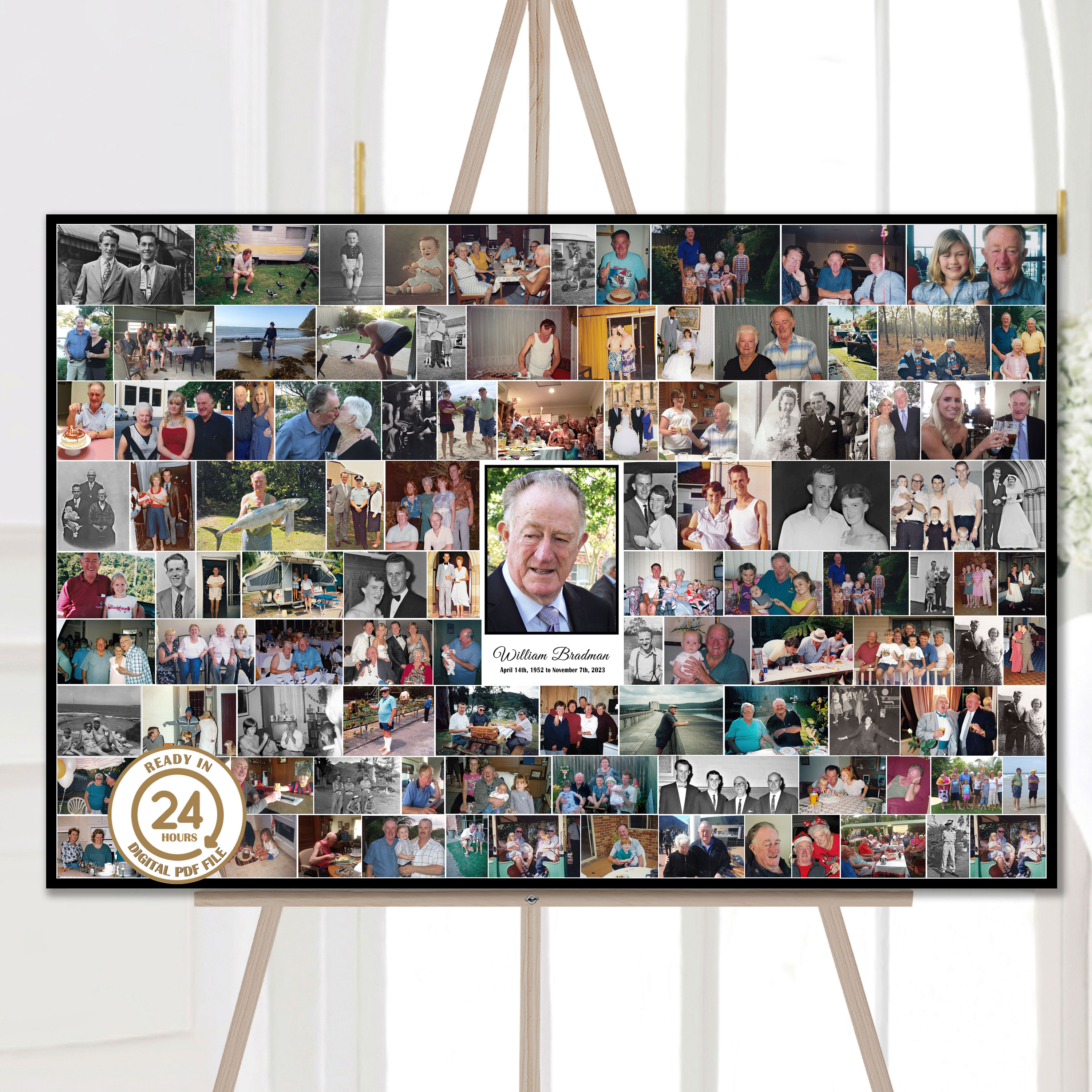 Memory Board Template, Funeral Picture Collage Sign Set Templates, Funeral  Memory Board, Funeral Poster Easel Display, CANVA, 24x36, 18x24 