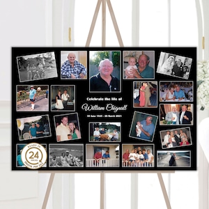 funeral memory poster | funeral photo collage | funeral display |  | celebrate the life poster welcome sign