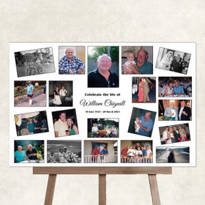 Funeral Memorial board, funeral photo collage, funeral display, funeral memory board, memorial sign for funeral, foam board print