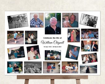 Beerdigung Gedenktafel, Beerdigung Fotocollage, Trauerkarte, Trauer Erinnerungstafel, Gedenktafel für Beerdigung, Schaumstoff