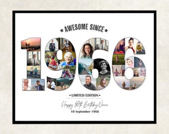 60 verjaardag fotocollage feestdecor: geweldig sinds 1966