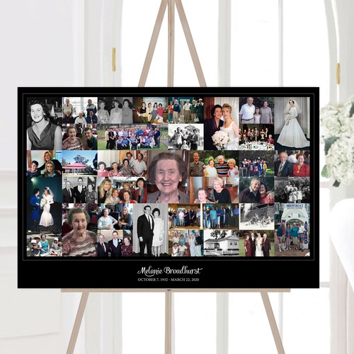 Funeral Display Funeral Memorial Photo Collage Funeral Etsy