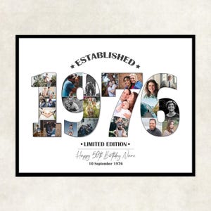 50th birthday gift photo collage: established 1976