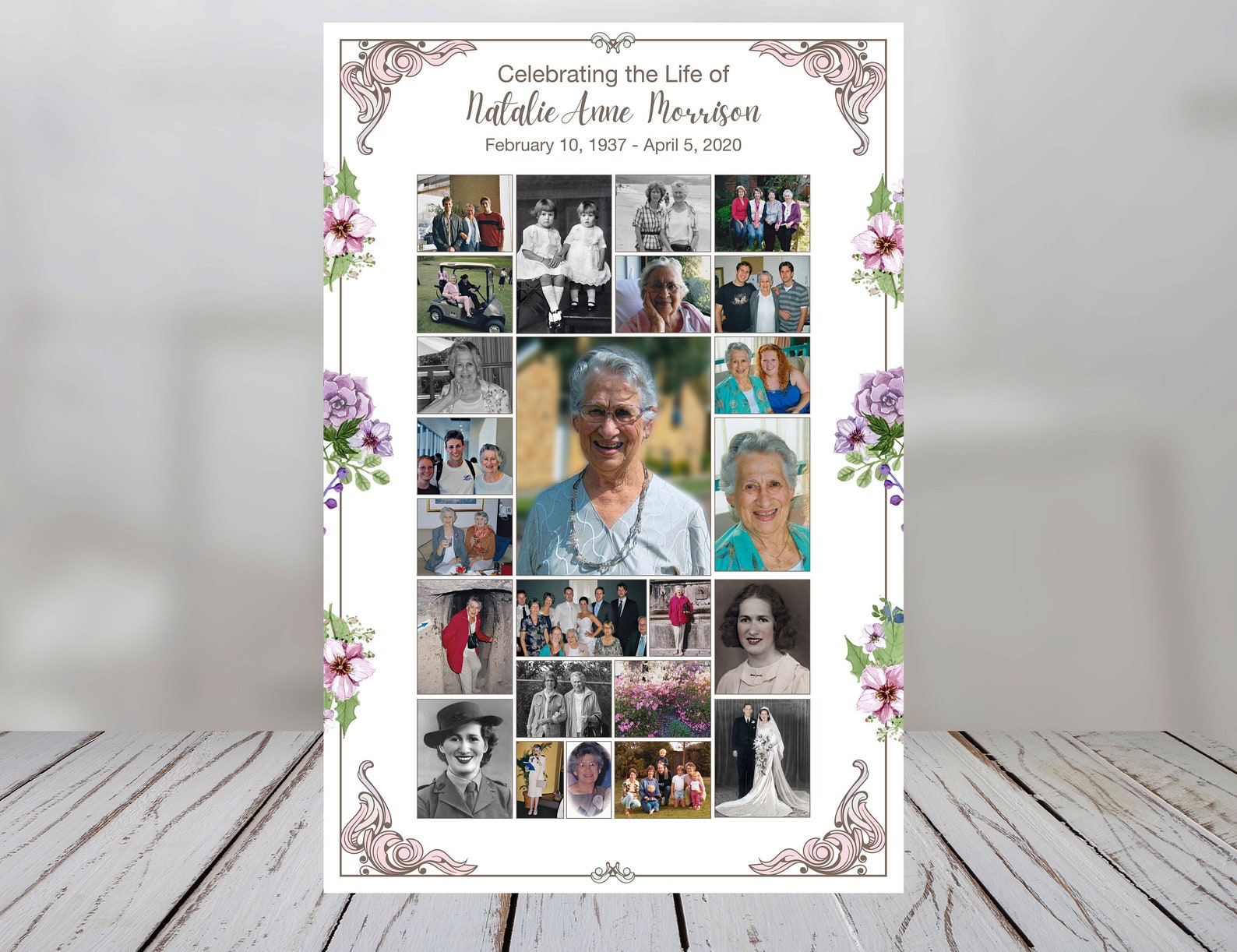 Funeral Memorial Photo Collage Funeral Display Funeral Etsy Australia
