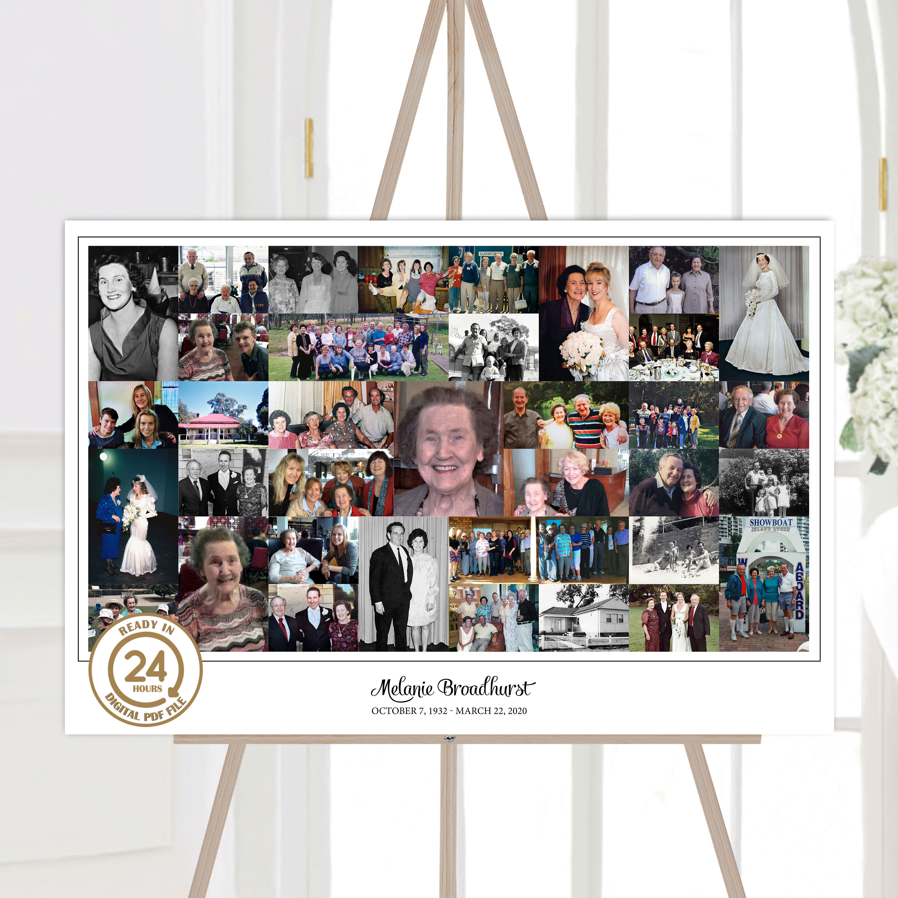 葬儀記念写真ディスプレイ、記念写真コラージュ、葬儀用思い出ボード、葬儀思い出ボード、葬儀写真ボード - Etsy 日本