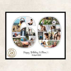 60 birthday photo collage gift | birthday 60 ideas | 60th birthday gift for her | 60 birthday gift for him | 60 birthday gift for aunt mum