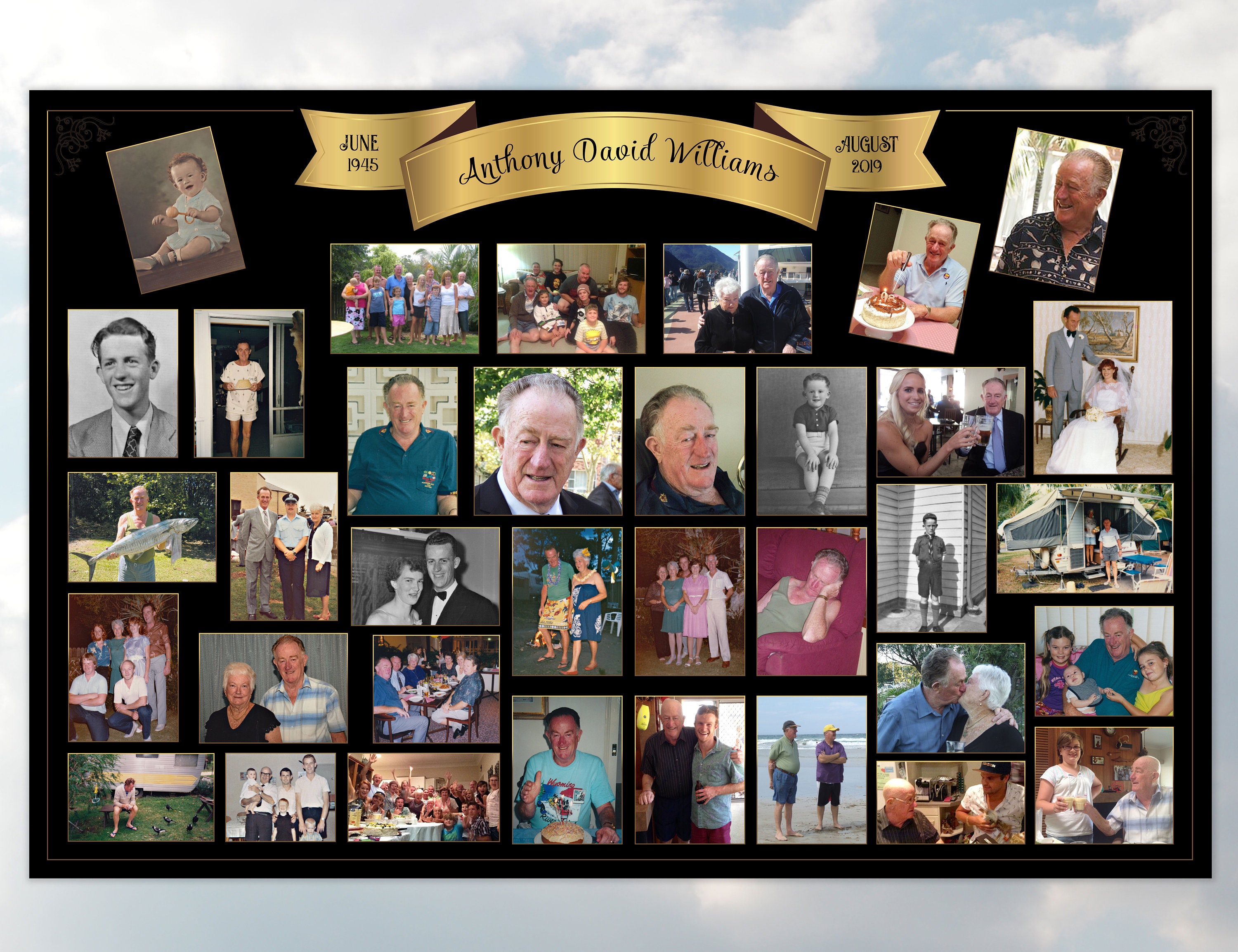 Funeral Memorial Photo Collage for Funeral Service Funeral Etsy