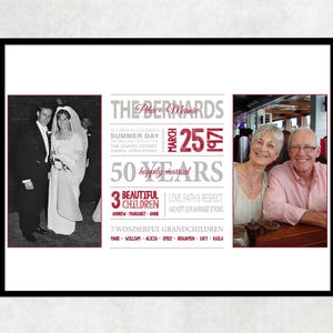 50. Goldene Hochzeit Jahrestag Geschenk, 50 Jahre verheiratet Geschenk, Goldene Hochzeit Jahrestag Geschenkideen, 50 Hochzeit Jahrestag Fotocollage