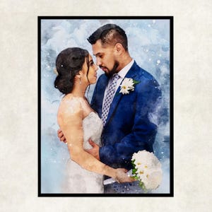 Watercolour wedding painting from photo, wedding anniversary gift watercolour painting, anniversary wedding gift