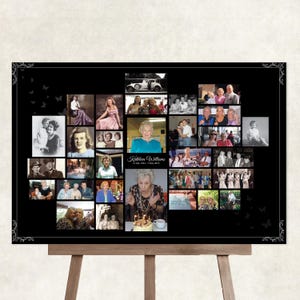 Remembrance photo collage, memorial funeral easel, photo board funeral, memorial collage, funeral memory board, memorial board for funeral