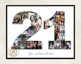 21  personalised birthday gift | 21 birthday gift for her | 21 birthday gift for him | 21 party decor wall print