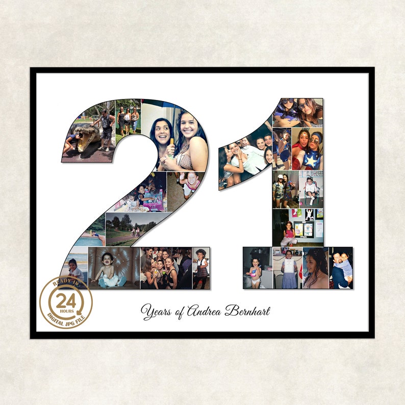 21st birthday personalised gift idea photo collage