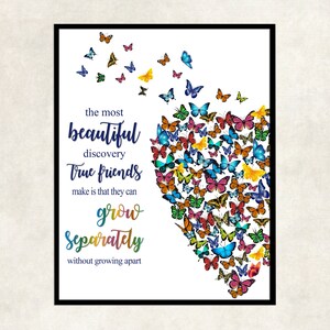 Geschenk für Freundin, Geschenk für Bestie, Schmetterlinge Abschied beste Freundin, Bestie Poster, Geschenk für Freundin, Abschied Geschenk
