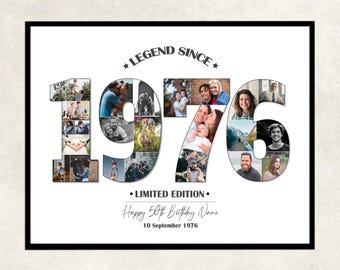 50th birthday personalised photo gift: Legend Since 1976
