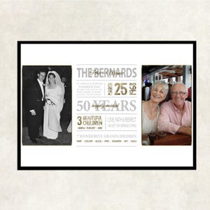 50th wedding anniversary gift, Golden anniversary gift photo collage, celebrate 50 years together photo collage