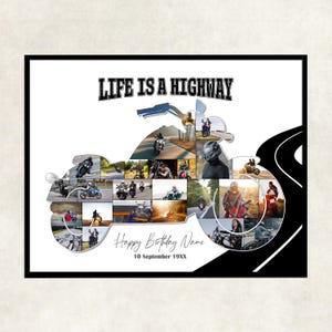 Motorcycle Photo Collage Personalised | Motorcycle Custom Birthday Gifts | Bike Lovers Riders