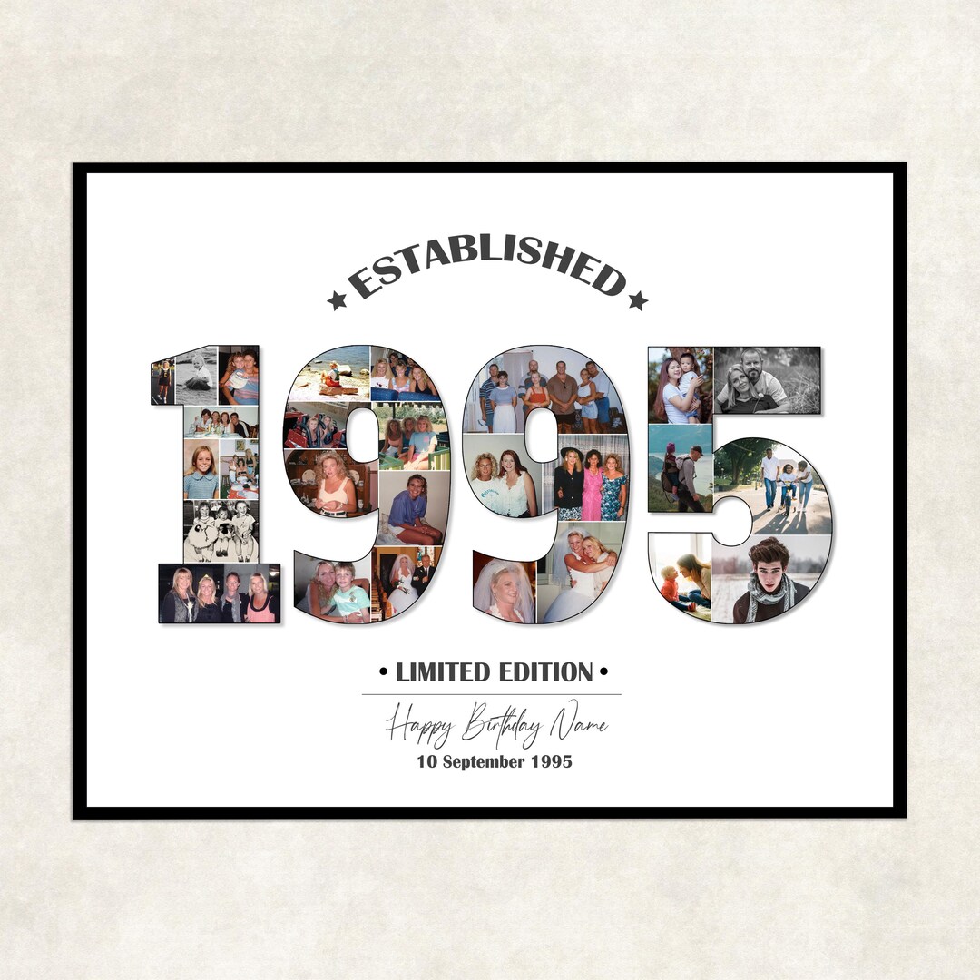 30th Birthday Photo Collage Gift Idea, 30th Birthday Gifts for Men