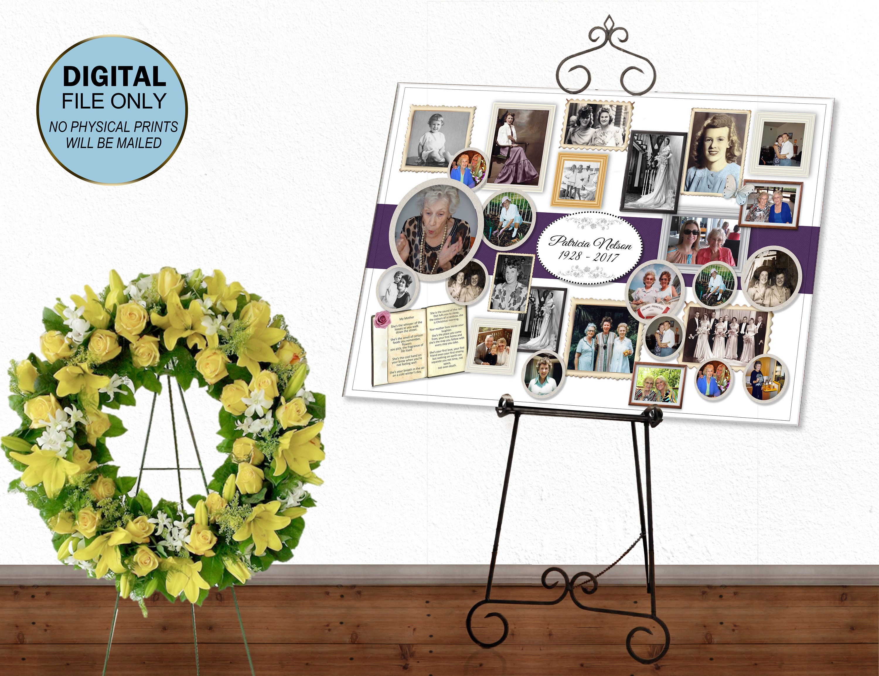 Funeral Memorial Memory Board Memorial for Funeral Celebration Etsy