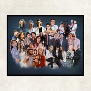 Add 8 people to family portrait photo merge, Custom family portrait photo merge, remembrance picture, memorial photo, unique family photo