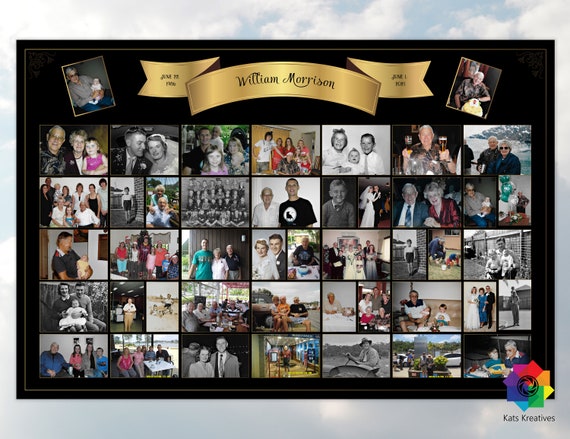 Memorial Photo Collage Funeral Display Funeral | Etsy
