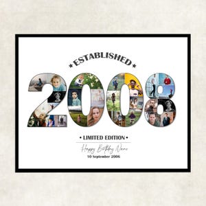Personalisierte 18. Geburtstag Foto-Collage Geschenk: Gegründet 2008