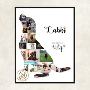 Labrador gifts service dog memorial gift | pet memorial gift | dog lover gift photo collage | Labrador retriever | gift for dog loss