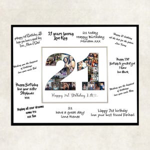 21st birthday custom collage signable, 21st photo collage signable, 21st birthday sign signatures, 21st party decor sign