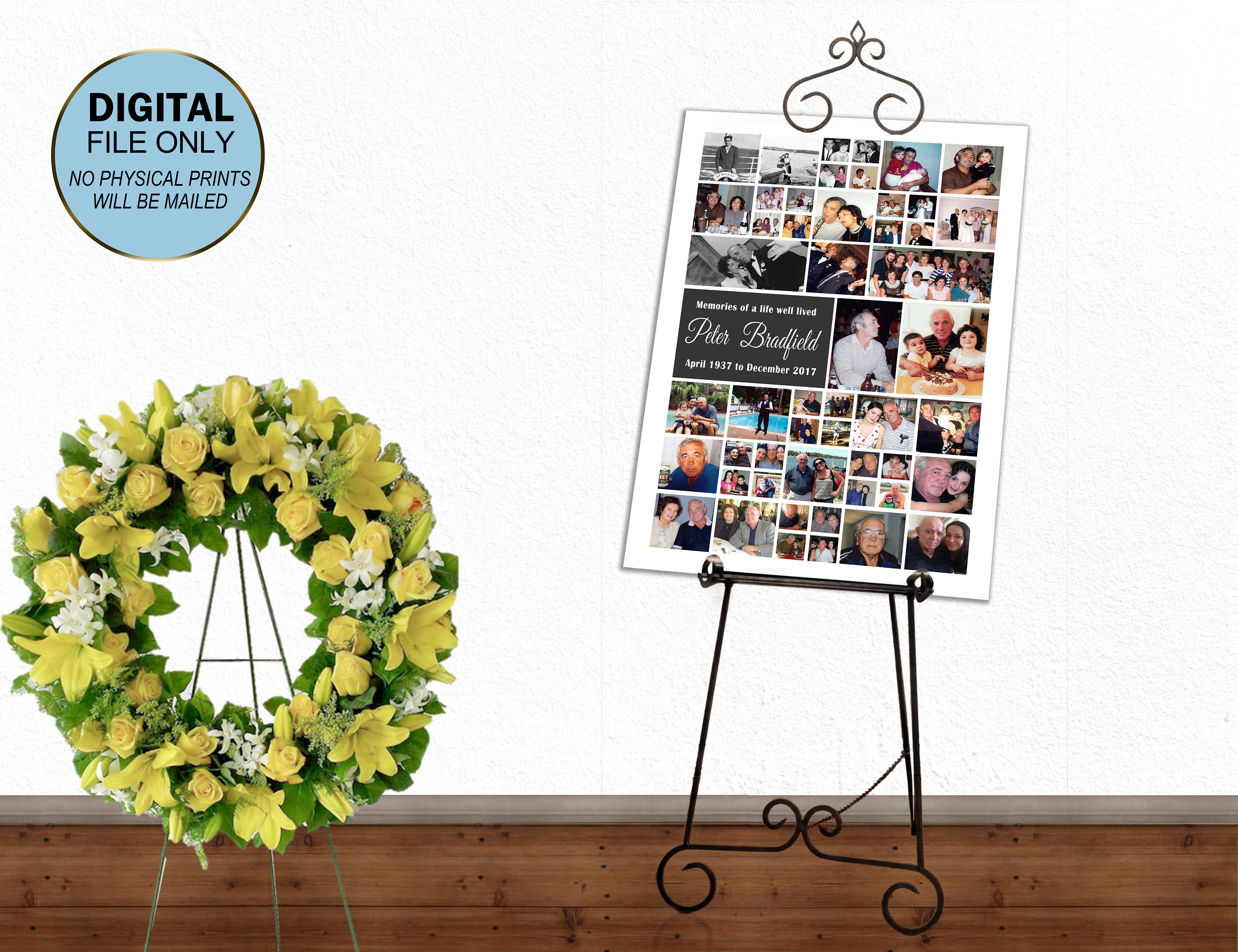 Funeral Memorial Photo Collage Funeral Display Memory Board | Etsy