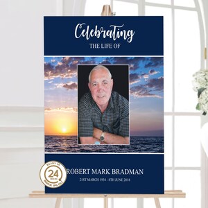 Funeral celebrate the life poster | funeral photo collage | funeral welcome sign | funeral memory board