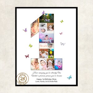 1st birthday gift photo collage | 1st birthday gift girl | 1st birthday collage girl | 1st birthday party supplies decor