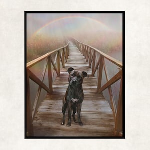 dog passed over the rainbow bridge, dog lovers loss, memorial gift dog rainbow bridge, dog mourning rainbow bridge