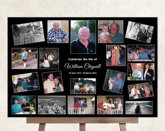 Trauer Erinnerungsfoto Collage Memory Board: Willkommensschild zum Trauerfall