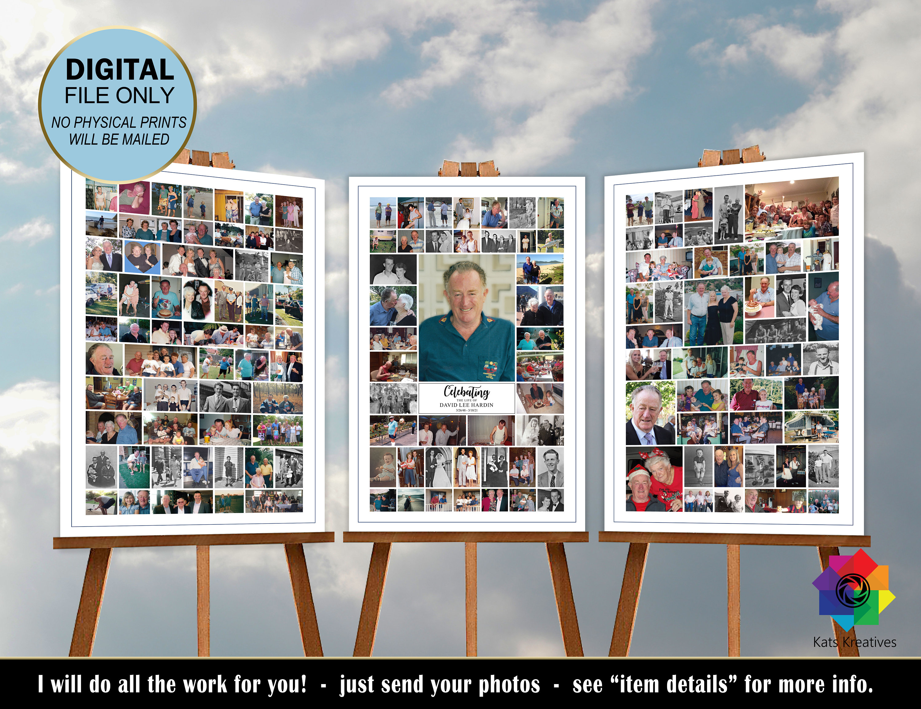 Funeral Memorial Picture boards voor Funeral Service Funeral Etsy