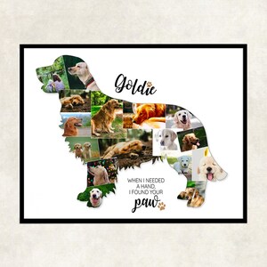 Golden Retriever dog loss photo collage gift, pet memorial gift, golden retriever loss, photo collage Golden Retriever