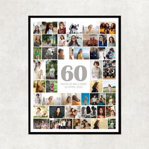 60th personalised birthday gift, 60th birthday gift for her, 60th birthday gift ideas, 60th party decor wall print, 60th