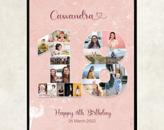 18.Geburtstagsgeschenk für Sie, 18.Geburtstagsgeschenk Fotocollage, 18.Geburtstags Geschenkidee, 18.Geburtstagsdeko für Sie, 18.Geburtstagsgeschenk für Sie, 18.Geburtstagsgeschenk für Sie