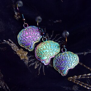 Rainbow Brain Earrings