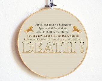 Death! Battle Speech Digital Cross Stitch Pattern