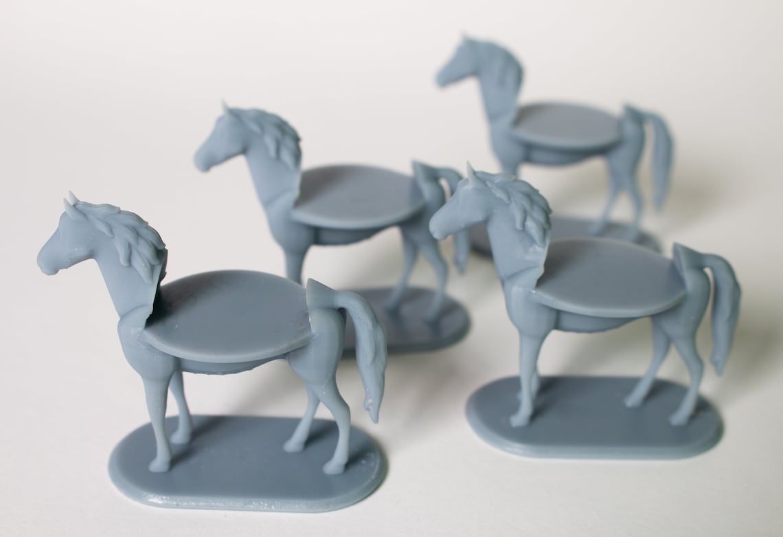 Dnd Mounted Combat Horse Miniature Set4 Etsy