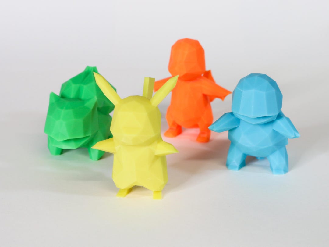 3d Printed Low Poly Poke-starters - Etsy