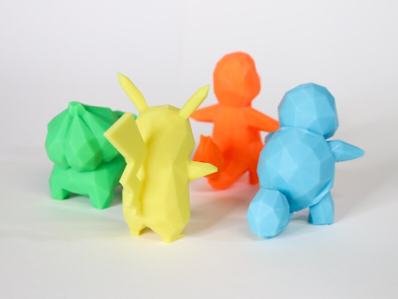 3d Printed Low Poly Poke-starters - Etsy
