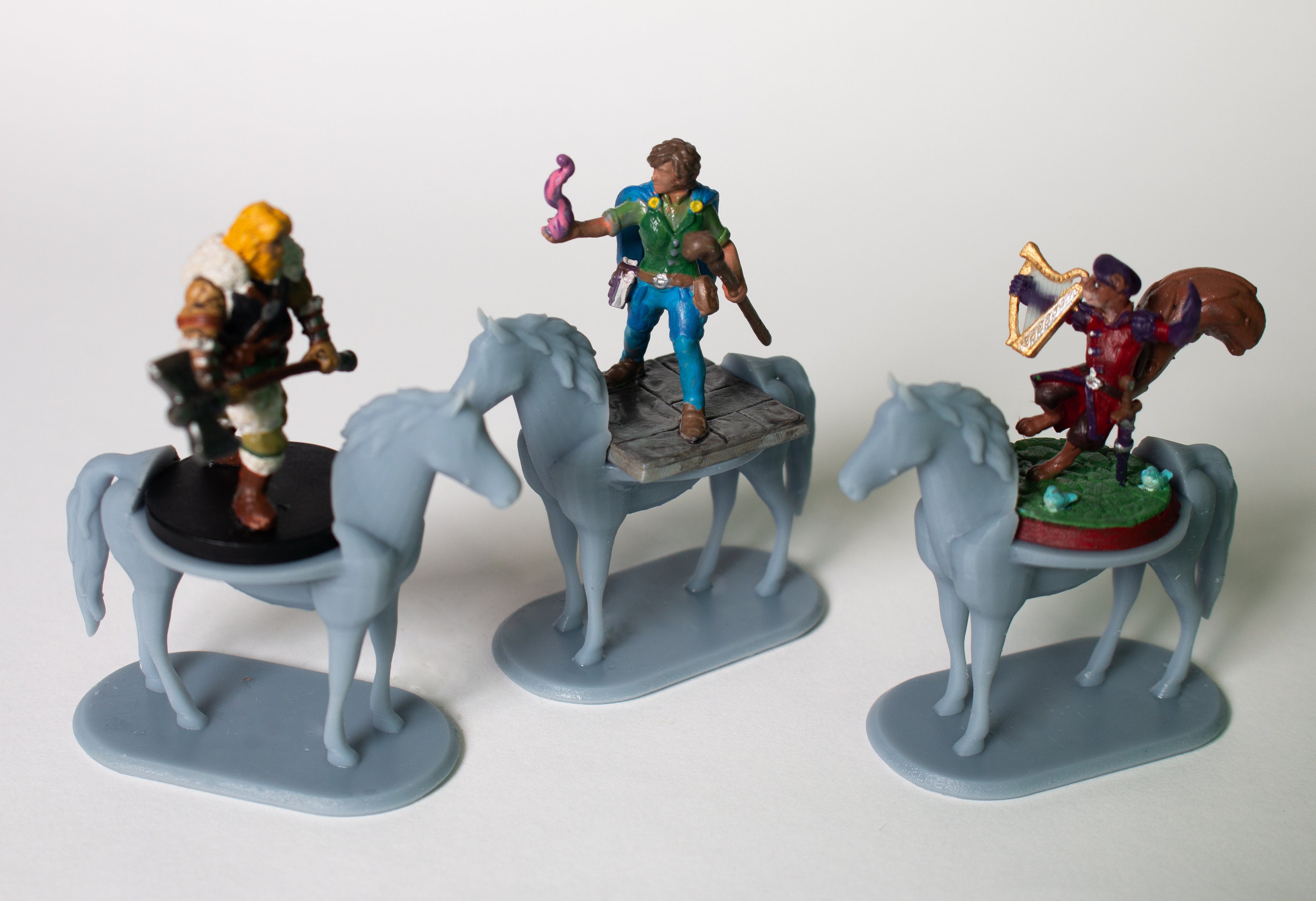 DnD Mounted Combat Horse Miniature Set4 Etsy