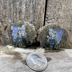 Oregon Valley View Thunderegg Geode Pair ~ 2.00" x 2.00" x 1.50" thick