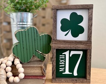 St Patrick's Day Shamrock Decor for Coffee Bar or Tiered Tray