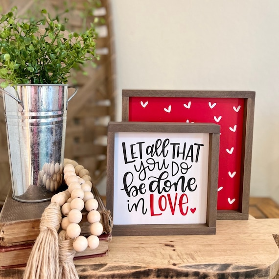 Love One Another Christian Valentine's Day Decor, I Corinthians 16