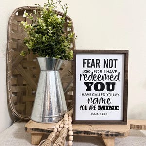 Fear Not for I Have Redeemed You, Faith Over Fear, Bible Verse Sign, Isaiah 43:1, Christian Wood Sign, Faith Quote Decor, Confirmation Gift