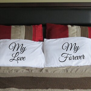 Romantic Pillow Cases, Couples Pillow cases, His Hers Pillow Cases, Wedding Anniversary Pillowcase, Matching Pillow Case Sets - Personalized